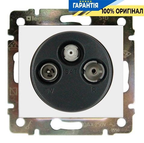 Розетка TV-FM-SAT (телевизионная) простая 1,5 дБ Legrand Valena 774435, белый