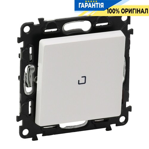 Выключатель 1-кл. с подсветкой, Legrand Valena Life 752410, самозажимные клеммы, белый