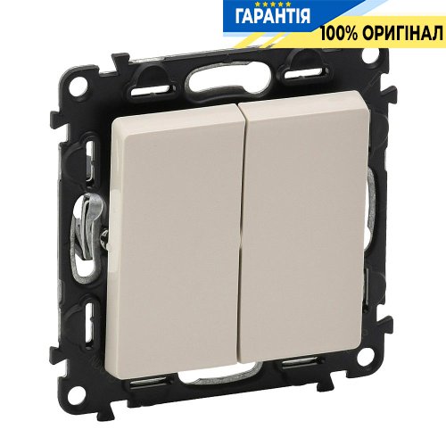 Выключатель 2-кл, Legrand Valena Life 752505, самозажимные клеммы, слоновая кость