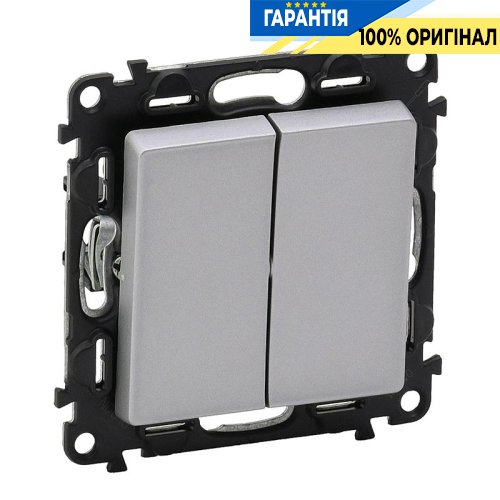 Перемикач 2-кл, Legrand Valena Life 752608, самозатискні клеми, алюміній