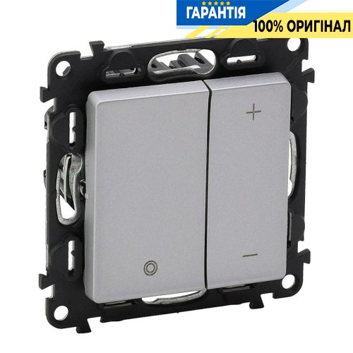 Світлорегулятор кнопковий, Legrand Valena Life 752662, алюміній