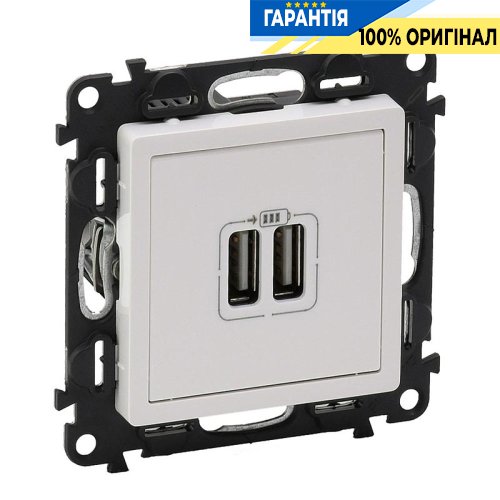 Розетка 2-а USB для зарядки, Legrand Valena Life 753412, білий
