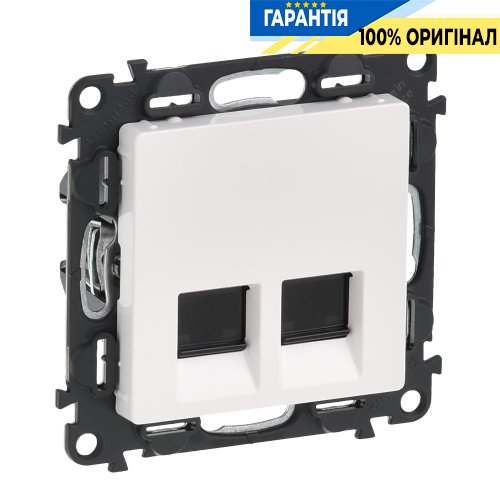 Розетка компьютерная двойная RJ45 UTP 5cat., Legrand Valena Life 753441, белый