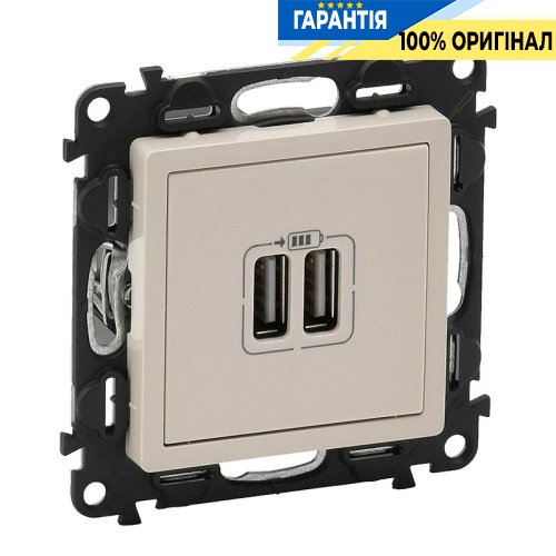 Розетка 2-а USB для зарядки, Legrand Valena Life 753512, слонова кістка