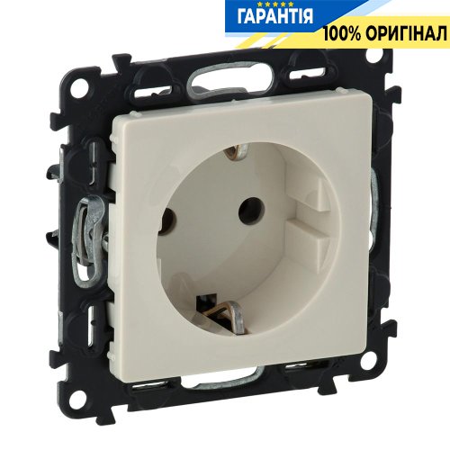 Розетка с заземлением, Legrand Valena Life 753525, винтовые клеммы, слоновая кость