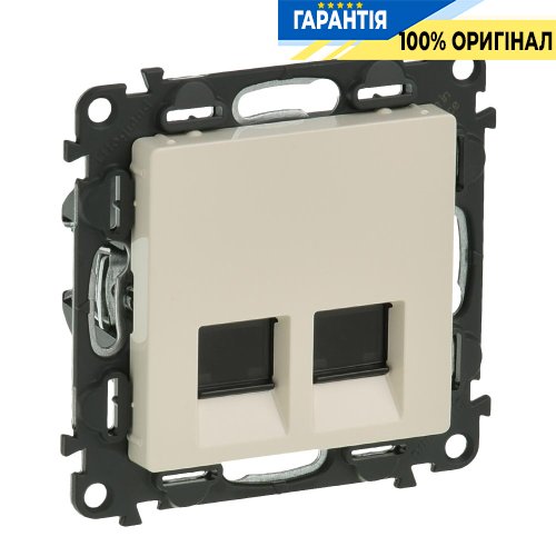 Розетка комп'ютерна подвійна RJ45 UTP 5cat., Legrand Valena Life 753541, слонова кістка