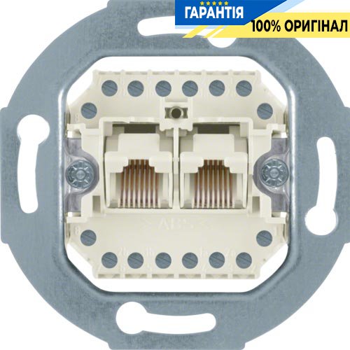 Механизм 2-ой розетки информационной UAE (8)-полюсов, Cat.3 Berker 4539