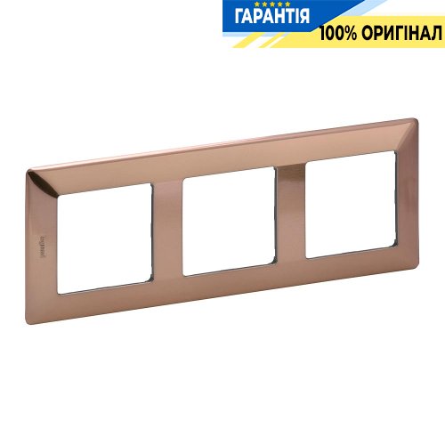 Рамка 3-а, Legrand Valena Life 754163, мідь