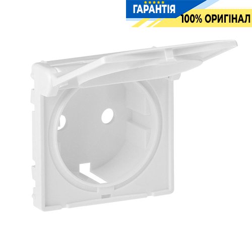 Лицьова панель розетки 2К + З з кришкою, Legrand Valena Life 754840, білий