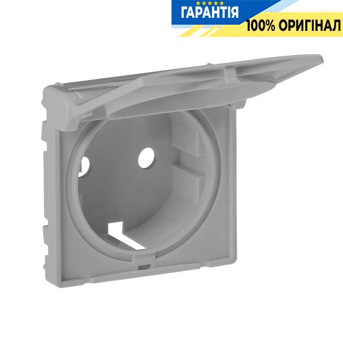Лицьова панель розетки 2К + З з кришкою, Legrand Valena Life 754842, алюміній