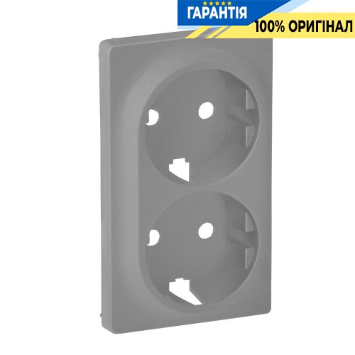 Лицьова панель 2-ої розетки 2К + З, Legrand Valena Life 754952, алюміній