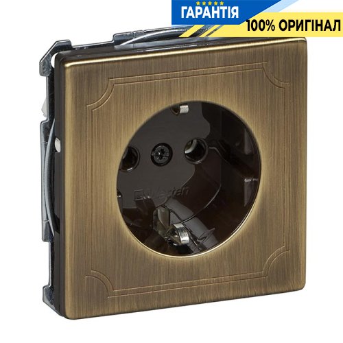 Розетка із заземленням Антична латунь Merten SD MTN2301-4143