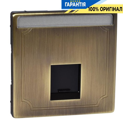 Панель телефонной/компьютерной розетки на 1 выход Merten SD MTN466443 Античная латунь