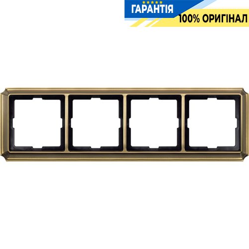 Рамка 4-постовая, Merten MTN483443 Antik Античная латунь