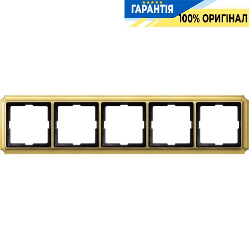 Рамка 5-постовая, Merten MTN483521 Antik Блестящая латунь