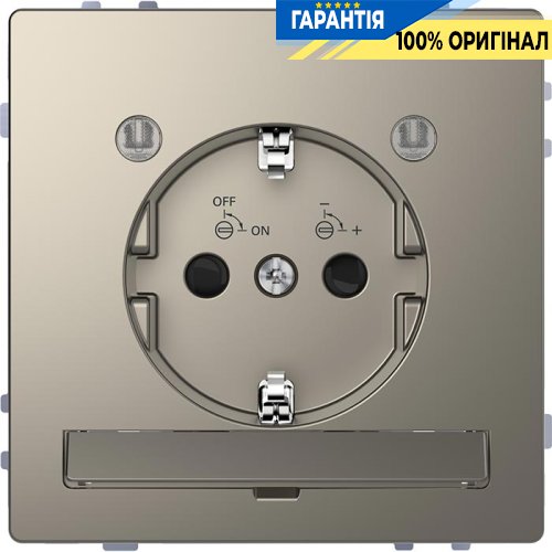 Розетка с з/к и LED модулем D-Life «Никель» Merten MTN2304-6050