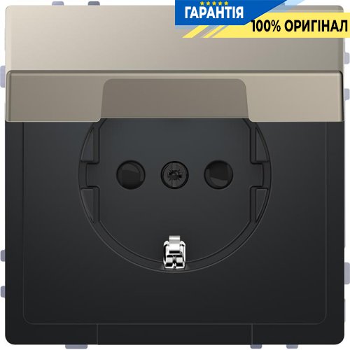 Розетка з з/к і кришкою D-Life «Нікель» Merten MTN2310-6050