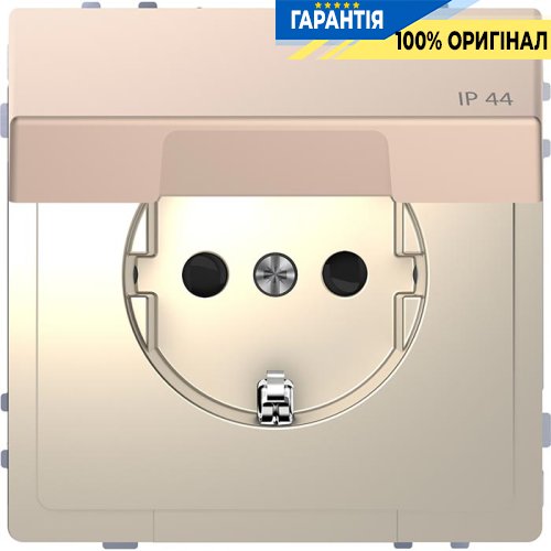 Розетка з з/к і кришкою D-Life IP44 «Шампань» Merten MTN2314-6051