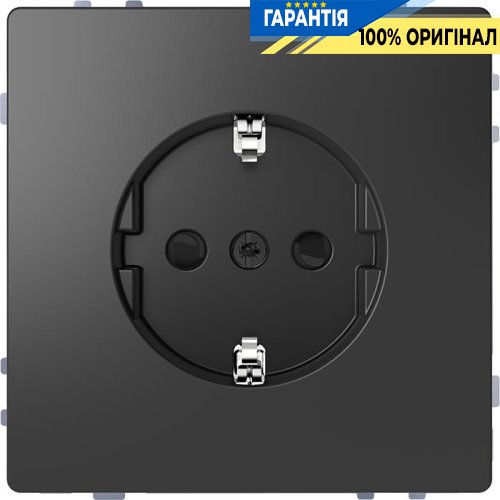 Розетка з/к со шторками, винтовой зажим D-Life «Антрацит» Merten MTN2400-6034