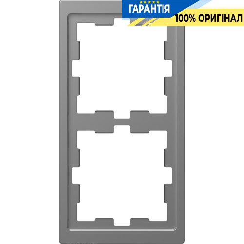 Рамка 2-а D-Life «Нержавіюча сталь», Merten MTN4020-6536