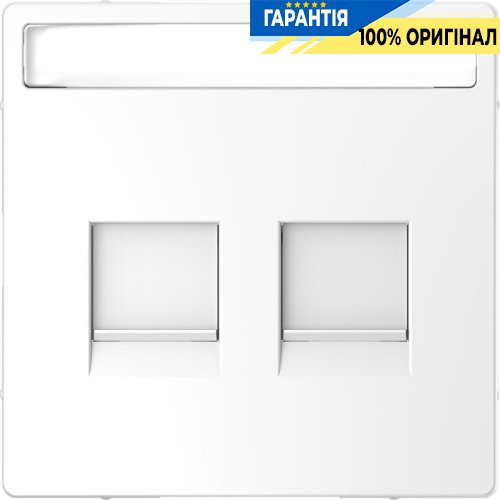 Центральна панель D-Life для 2-мод. роз'ємів RJ (Білий лотос) Merten MTN4564-6035