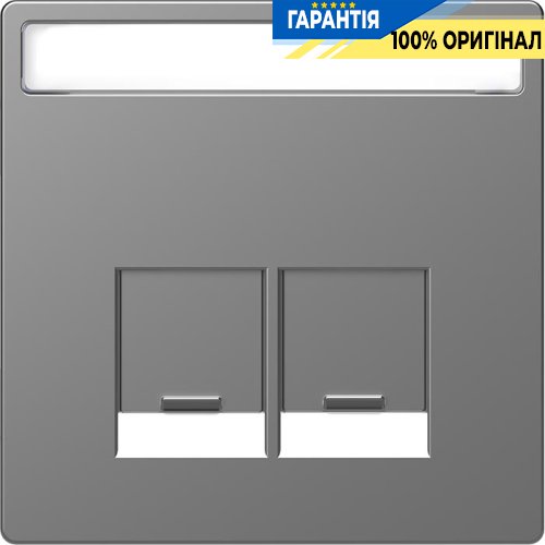 Центральная панель D-Life для 2-мод. разъемов RJ Нержавеющая сталь Merten MTN4574-6036