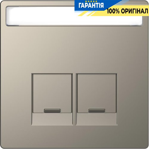Центральна панель D-Life для 2-мод. роз'ємів RJ Нікель Merten MTN4574-6050