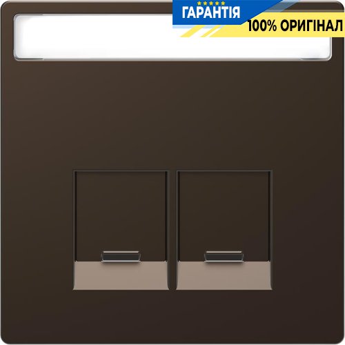 Центральная панель D-Life для 2-мод. разъемов RJ Мокко Merten MTN4574-6052