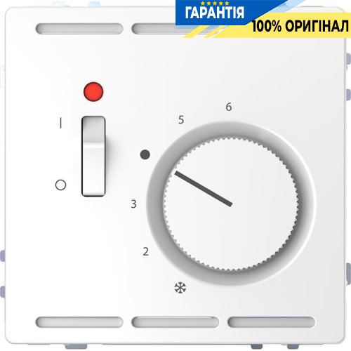 Терморегулятор з вимик. D-Life Merten MTN5760-6035 «Білий лотос»