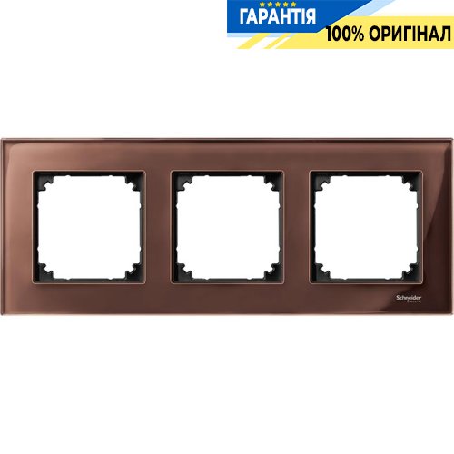Рамка стекло M-Elegance 3-я., «Махагон», Merten MTN4030-3215