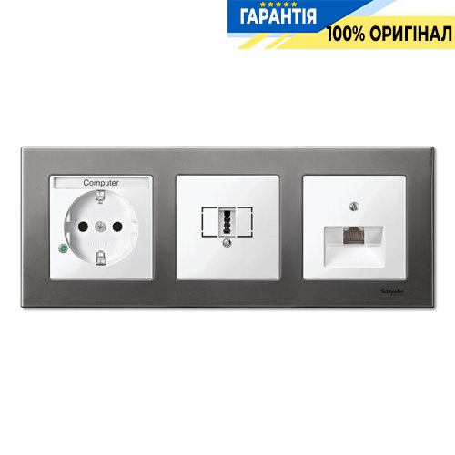 Рамка металл M-Elegance 3-я., «Родий», Merten MTN403314