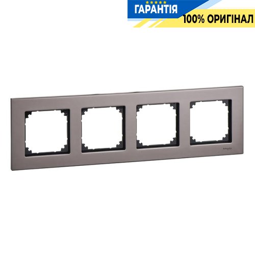 Рамка металл M-Elegance 4-я., «Родий», Merten MTN403414