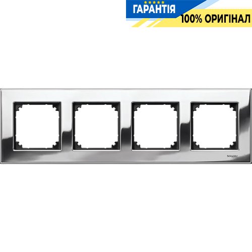 Рамка металл M-Elegance 4-я., «Хром», Merten MTN403439
