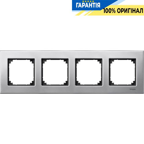 Рамка металл M-Elegance 4-я., «Платина», Merten MTN403460