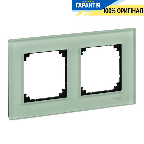 Рамка скло 2-а, «Смарагд», Merten M-Elegance MTN404204