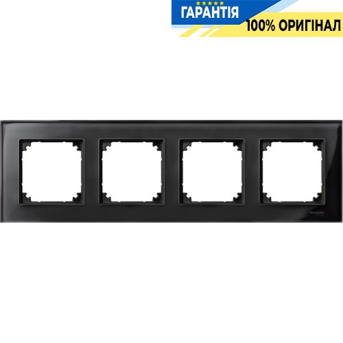 Рамка скло 4-а, «Чорний онікс», Merten M-Elegance MTN404403