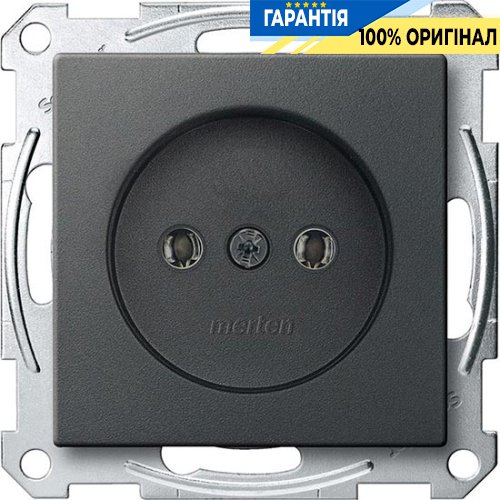Розетка без заземления винтовой зажим Merten SM MTN2001-0414 антрацит