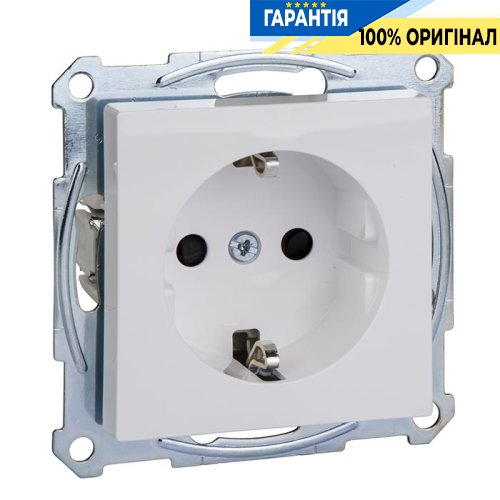Розетка із заземленням і з захисними шторками Merten SM MTN2300-0325 активний білий