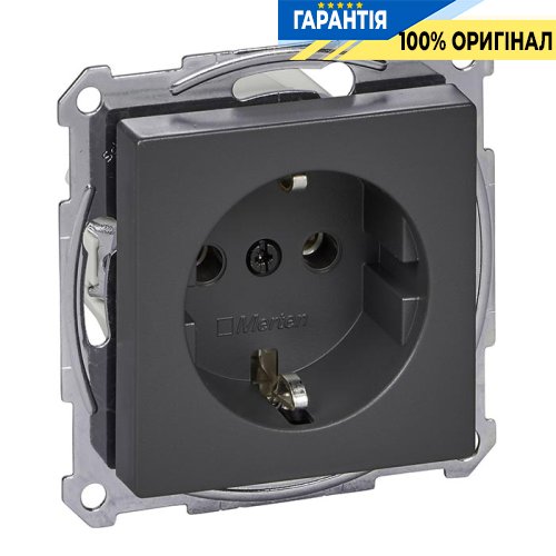 Розетка із заземленням Merten SM MTN2301-0414 антрацит