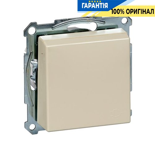 Розетка с з/к с крышкой Merten SM MTN2310-0344 бежевый глянец