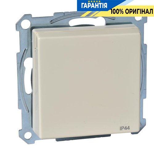 Розетка з з/к з кришкою IP44 Merten SM MTN2314-0344 бежевий глянець