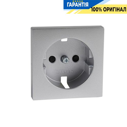 Накладка розетки с з/к и шторками, Merten SM MTN2330-0460 алюминий