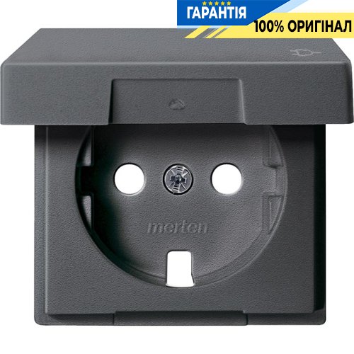 Накладка розетки з з/к і кришкою Merten SM MTN2341-0414 антрацит