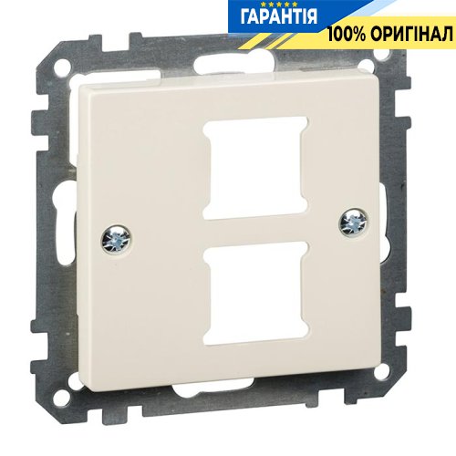 Панель розеток RJ11 / RJ45, 2-а Merten SM MTN291644 бежевий глянець