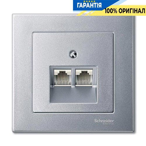 Накладка розетки TF/PC 2-й Merten SM MTN298060 алюминий