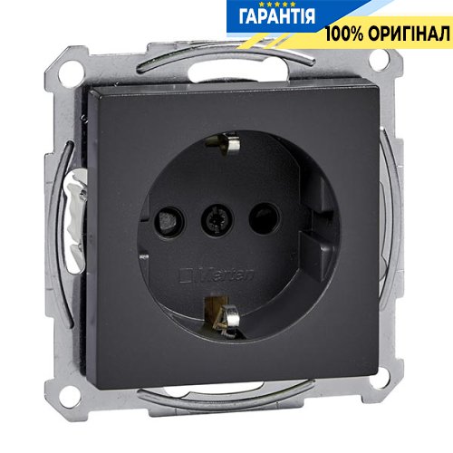 Розетка із заземленням і з захисними шторками Merten SM MTN2300-0414 антрацит