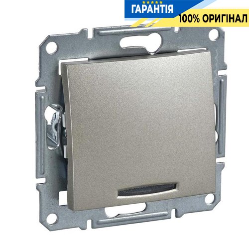 Вимикач 1-кл двополюсний з індикацією (титан) «Sedna» Schneider Electric SDN0201268