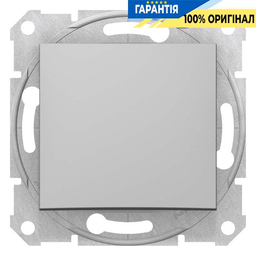 Вимикач 1-кл прохідний (алюміній) Schneider Electric Sedna SDN0400160