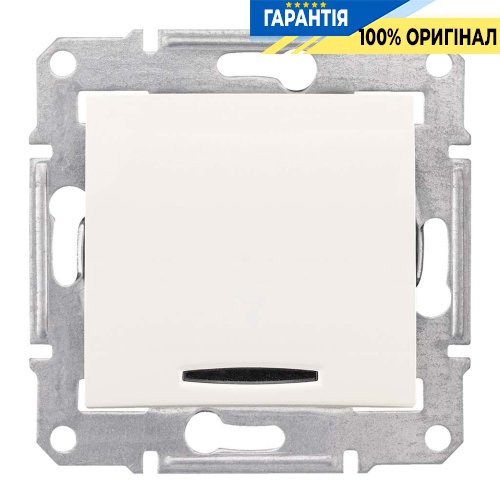 Вимикач 1-кл прохідний з індикацією (слонова кістка) Sedna Schneider Electric SDN0401123