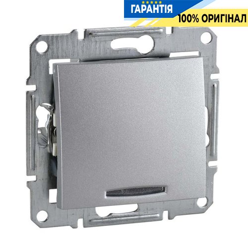 Вимикач 1-кл прохідний з індикацією (алюміній) Schneider Electric Sedna SDN0401160